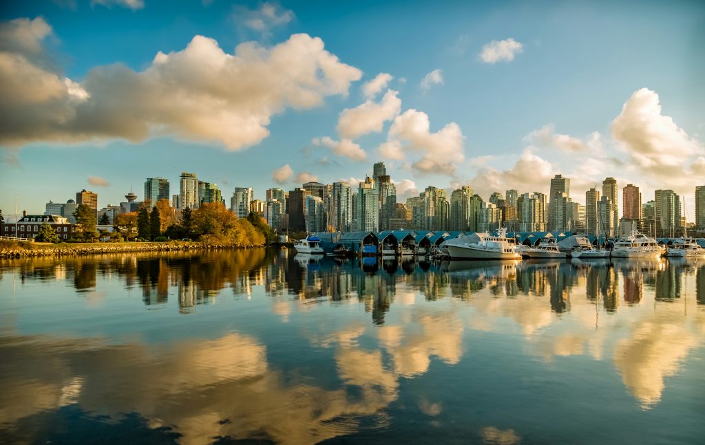 Vancouver British Columbia skyline and waterfront