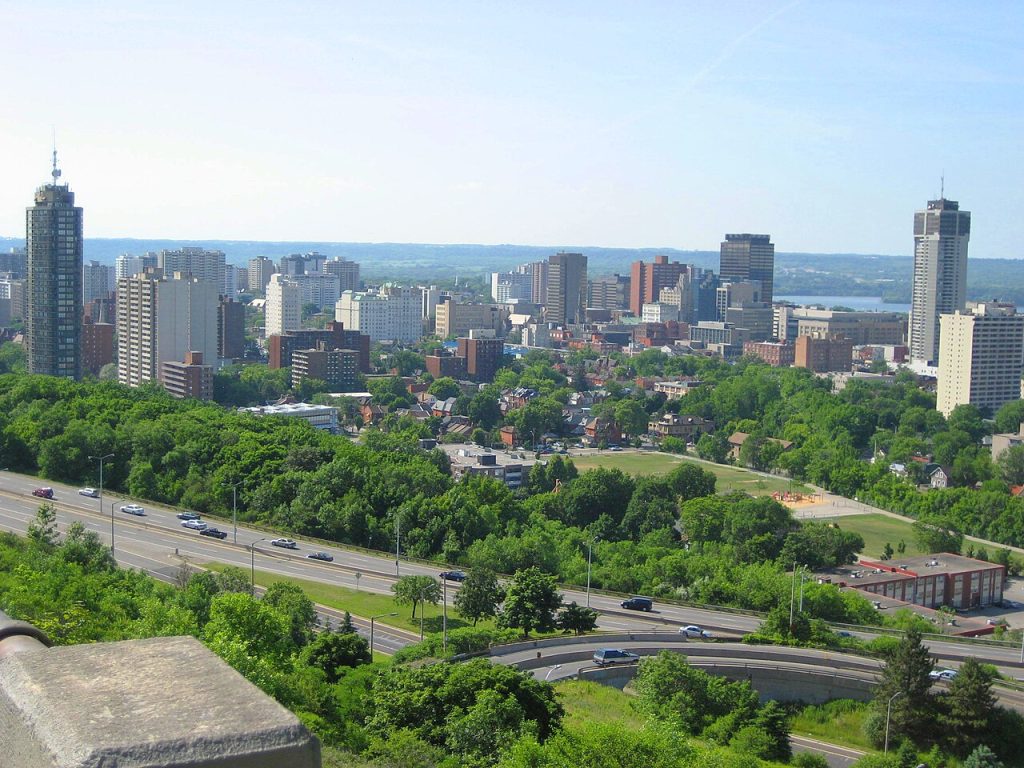 Hamilton Ontario skyline from the Niagara Escarpment